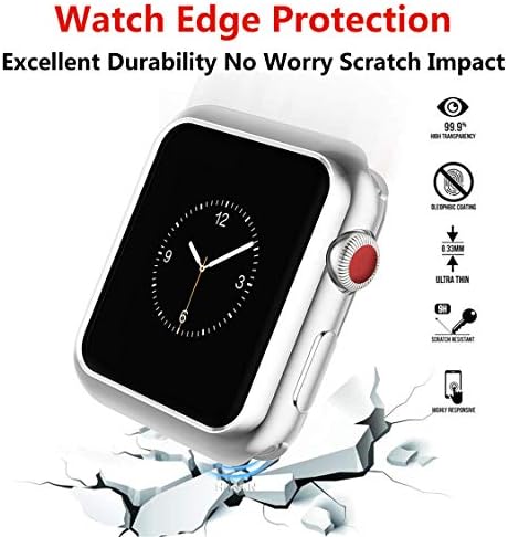מארז האנקן לסדרת Apple Watch 8 7 45 ממ /סדרה 6 5 4 SE 44 ממ, כיסוי TPU רך ומבריק מצופה IWatch פגוש [ללא מגן על המסך הקדמי]